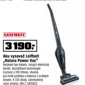 Aku tyčový vysavač Leifheit Totaro Power Vac