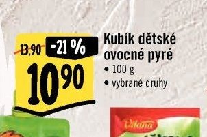 Kubík dětské ovocné pyré