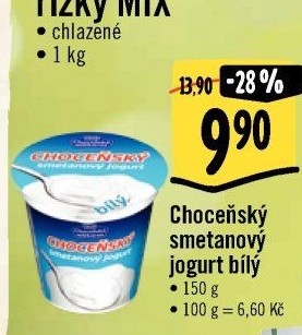 Bílý jogurt smetanový Choceňský