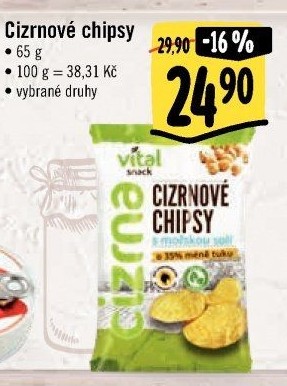 Cizrnové chipsy bez lepku Vital snack