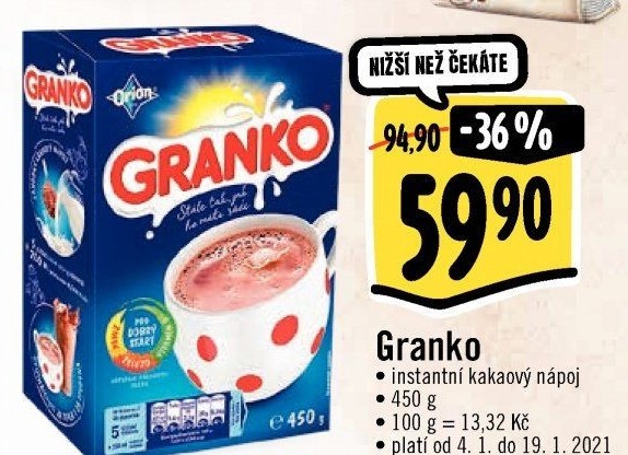 Instantní kakao Granko