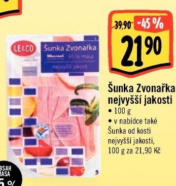 Šunka Zvonařka nejvyšší jakosti LE&amp