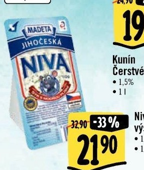 Sýr Niva Jihočeská 50% Madeta