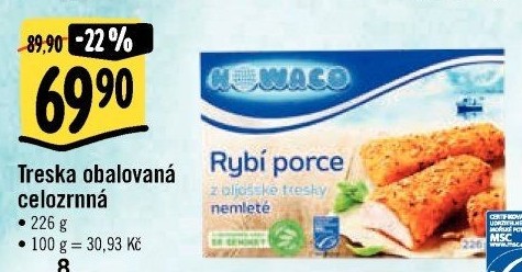 Treska obalovaná mražená Nowaco