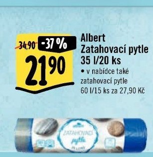 Zatahovací pytle na odpadky 35 l Albert