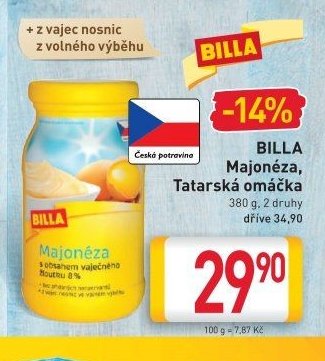 BILLA Majonéza, Tatarská omáčka