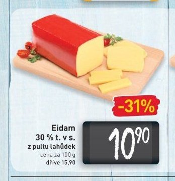 Eidam 30 % t. v s. z pultu lahůdek