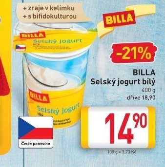 BILLA Selský jogurt bílý