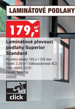 Laminátové plovoucí podlahy Superior Standard - UNI HOBBY akcniletaky.com