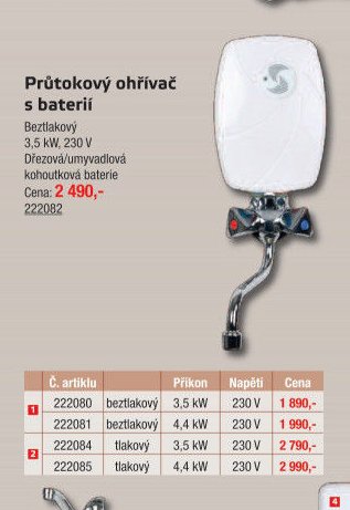 Průtokový ohřívač s baterií - UNI HOBBY akcniletaky.com