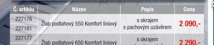 Žlab podlahový 550 Komfort liniový - UNI HOBBY akcniletaky.com
