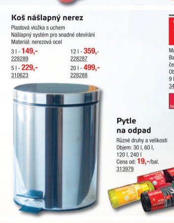 Koš nášlapný nerez - UNI HOBBY akcniletaky.com