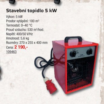Stavební topidlo 5 kW - UNI HOBBY akcniletaky.com