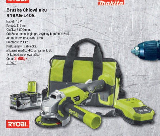 Bruska úhlová aku R18AG-L40S - UNI HOBBY akcniletaky.com
