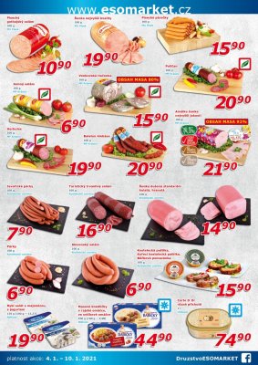 akční leták ESO MARKET 4.1.2021-10.1.2021