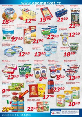 akční leták ESO MARKET 4.1.2021-10.1.2021