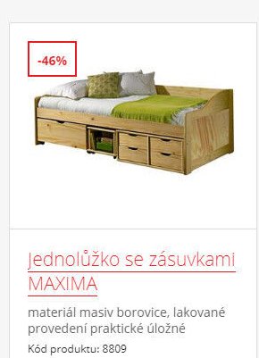 Jednolůžko se zásuvkami MAXIMA - IDEA nábytek akcniletaky.com