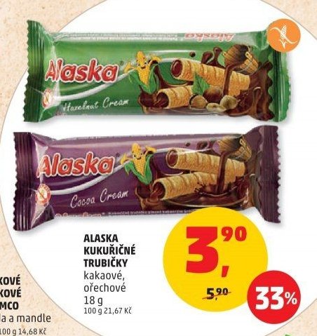 Alaska kukuřičné trubičky