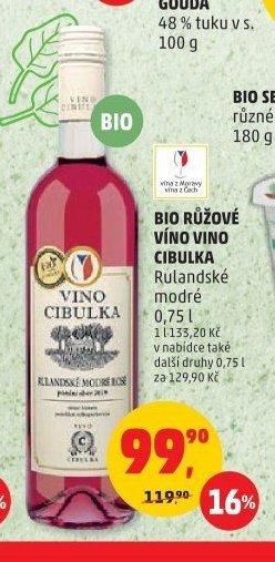 BIO RŮŽOVÉ VÍNO VINO CIBULKA 0,75 l