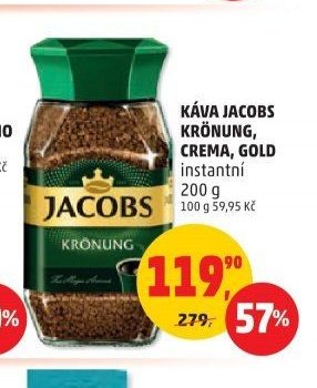 KÁVA JACOBS KRÖNUNG, CREMA, GOLD instantní