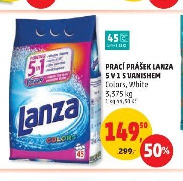 PRACÍ PRÁŠEK LANZA 5 V 1 S VANISHEM