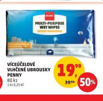 VÍCEÚČELOVÉ VLHČENÉ UBROUSKY PENNY