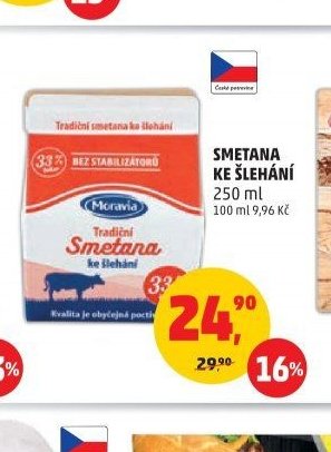 SMETANA KE ŠLEHÁNÍ 250 ml