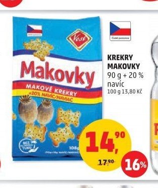 Krekry Makovky 90 g + 20 % navíc