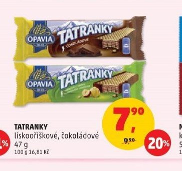 TATRANKY lískooříškové, čokoládové 47 g