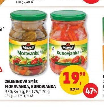 ZELENINOVÁ SMĚS MORAVANKA, KUNOVJANKA