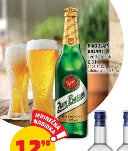 PIVO ZLATÝ BAŽANT světlý ležák 0,5 l
