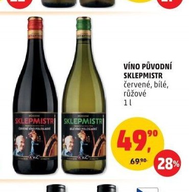 VÍNO PŮVODNÍ SKLEPMISTR červené, bílé, růžové 1 l