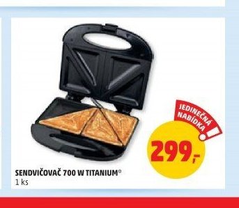 Sendvičovač 700 W Titanium