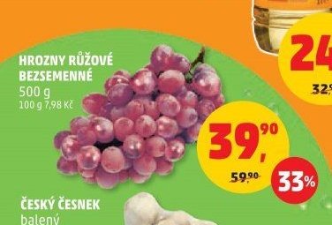 Hrozny růžové bezsemenné