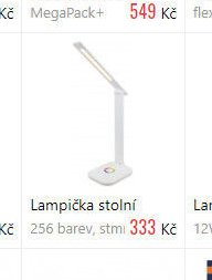 Lampička stolní 256 barev, stmí