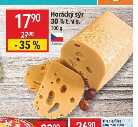 Horácký sýr 30 % t. v s.
