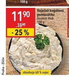 Vaječná bagetová pomazánka Gurmán klub