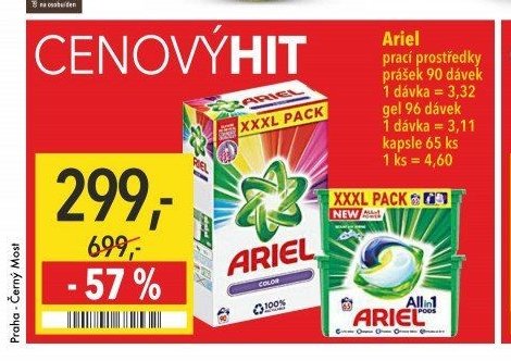 Ariel prací prostředky