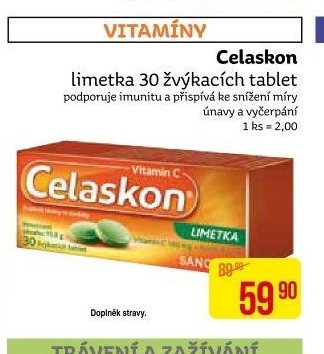 Celaskon limetka 30 žvýkacích tablet