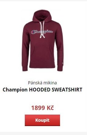 Pánská mikina Champion HOODED SWEATSHIRT