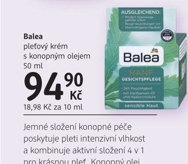 Krém pleťový s konopným olejem Hanf Balea