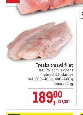 Treska tmavá filet