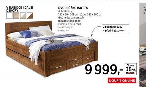 Dvoulůžko Isotta dub Stirling - ASKO akcniletaky.com