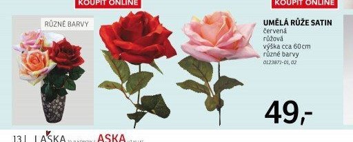 UMĚLÁ RŮŽE SATIN - ASKO akcniletaky.com