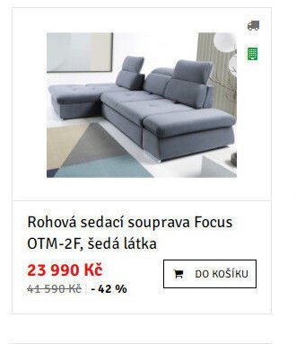 Rohová sedací souprava Focus OTM-2F, šedá látka - ASKO akcniletaky.com