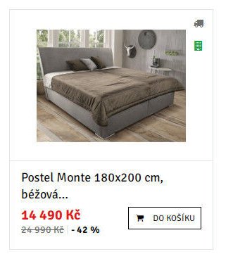 Postel Monte 180x200 cm, béžová... - ASKO akcniletaky.com