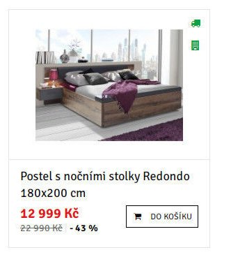 Postel s nočními stolky Redondo 180x200 cm - ASKO akcniletaky.com