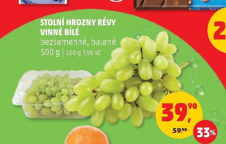 STOLNÍ HROZNY RÉVY VINNÉ BÍLÉ
