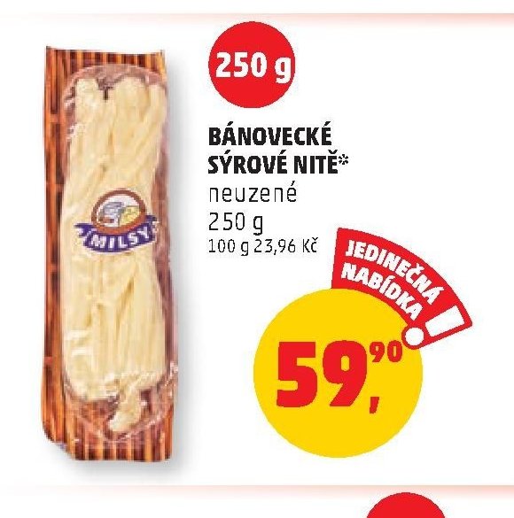 BÁNOVECKÉ SÝROVÉ NITĚ neuzené 250 g