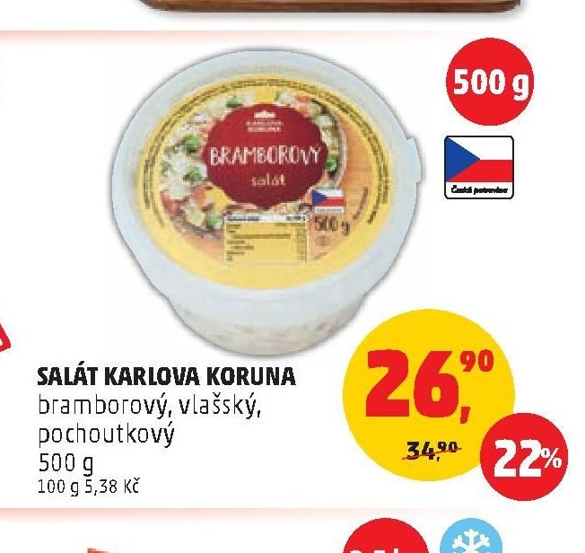 SALÁT KARLOVA KORUNA bramborový, vlašský, pochoutkový 500 g